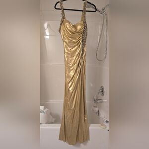 Elegant Gold Evening Gown
